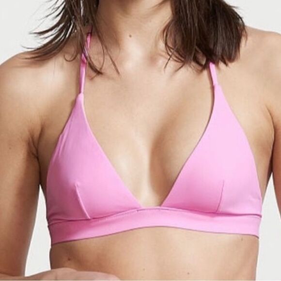 Victorias Secret Swim Essential Halter Padded Bikini top bra Berry Gelato XL - Picture 2 of 3